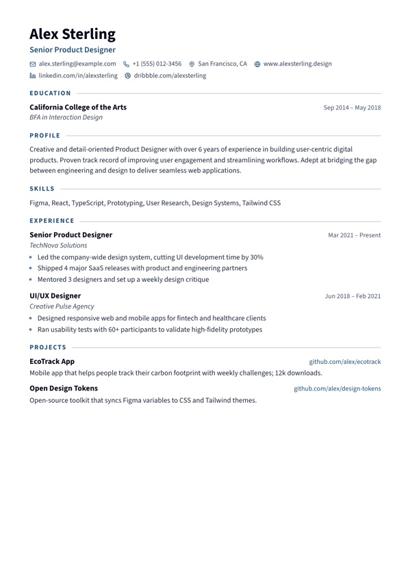 Graduate resume template preview