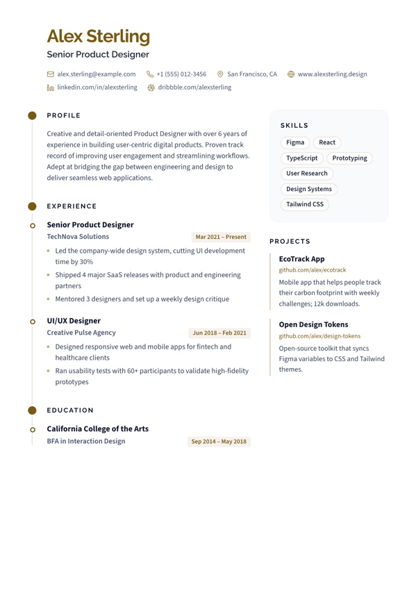 Path resume template preview